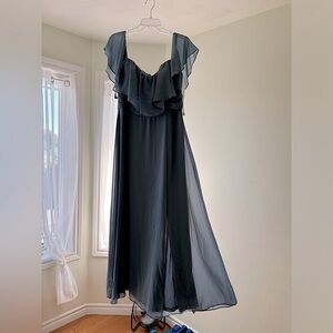 Bill Levkoff slate blue size 16 bridesmaid dress